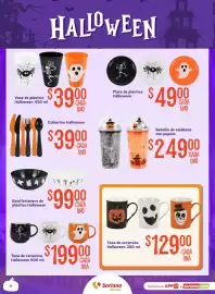 Folleto Soriana Mercado Página 10: Vaso de plástico Halloween €39,00, Cubiertos Halloween €3.900,00