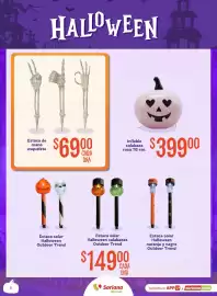 Folleto Soriana Mercado Página 8: Inflable calabaza rosa €399,00, Estaca de mano esqueleto €6.900,00