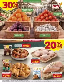 Catálogo Ara Página 2: 30%** DCTO DEL 01 AL 07 DE OCTUBRE DE 2026 MANDARINA IMPORTADA EN MALLA X 500 G. CIRUELA IMPORTADA