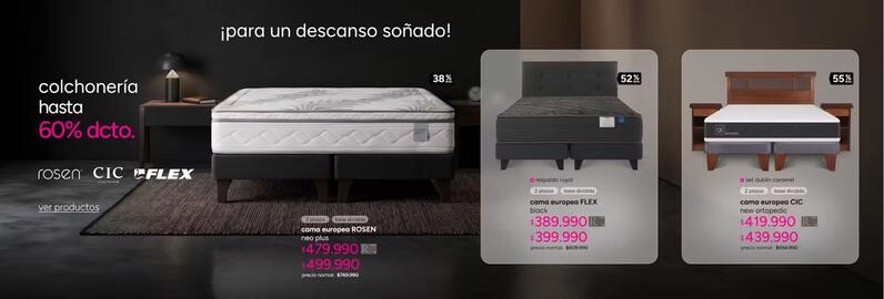 Catálogo Ripley Página 10: Cic - cama europea €419.990,00, Royal - cama europea flex black €399.990,00