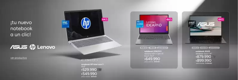 Catálogo Ripley Página 6: Asus - notebook €879.990,00, Hp - notebook intel core 3 15,6 €529.990,00