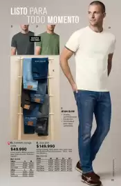 Catálogo Leonisa Página 95: Jean slim €149.990,00, Camiseta manga corta €49.990,00
