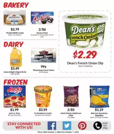 Woodman's weekly ad week 40 Page 4: Weyauwega cream cheese €0,99, Reko Pizzelle €3,79