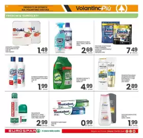 Volantino Eurospar settimana 40 Pagina 19: PASTIGLIE LAVASTOVIGLIE FINISH POWERBALL €7,49, SHAMPOO / BALSAMO €2,89