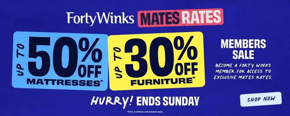 Forty Winks (valid until 31-10)