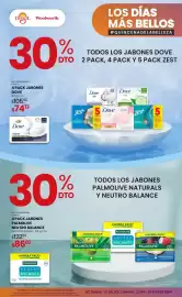 Catálogo Woolworth Página 20: Dove - 4 pack jabones €74,13, Palmolive - 4 pack jabones neutro balance €86,03