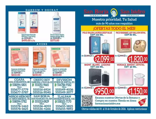 Farmacias San Isidro y San Borja (válido hasta 31-10)