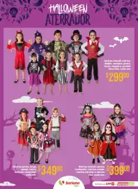 Folleto Soriana Híper Página 2: Disfraces de pirata, bruja, catrín, arlequín €349,00, Disfraz infantil €299,00