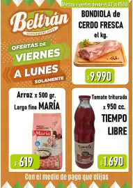 Catálogo Beltrán Supermercados Página 2: Tiempo libre tomate triturado €1.690,00, Maria arroz largo fino €619,00