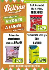 Catálogo Beltrán Supermercados Página 4: Don basilio yerba mate €1.490,00, Granix baloncitos chocolatados €1.490,00