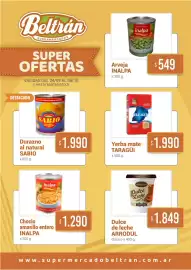 Catálogo Beltrán Supermercados Página 7: Inalpa choclo amarillo entero €1.290,00, Arrodul dulce de leche €1.849,00
