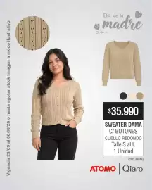 Catálogo Atomo Conviene Página 9: Atomo sweater dama c/ botones cuello redondo €35.990,00