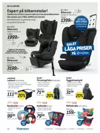 Thansen reklamblad Sida 12: Nackkudde för barn €99,95, Ryggsätesskydd €31,96