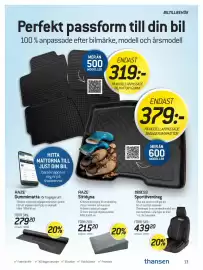 Thansen reklamblad Sida 13: Sparco Sportöverdrag €439,20, Modellanpassade bilmattor i gummi €319,00
