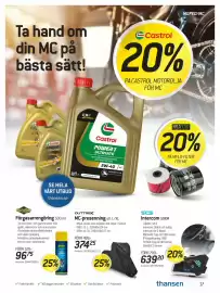Thansen reklamblad Sida 17: Förgasarrengöring €96,75, MC-presenning €374,25