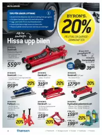Thansen reklamblad Sida 4: BYRON'S Domkraft €559,20, BYRON'S Domkraft 2,25 ton €1.279,20