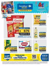 Folleto Carrefour Maxi Página 1: Sussex - rollo de cocina clasico €2.595,00, Bagley - galletitas surtido bolsa €3.519,00