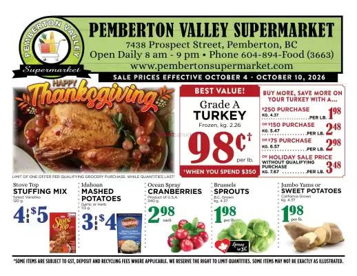 Pemberton Valley (valid until 10-10)