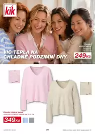 Kik leták Strana 6: kik VÍC TEPLA NA CHLADNÉ PODZIMNÍ DNY. Dámský pletený pulovr různé barvy, příjemný materiál, vel. S-XL