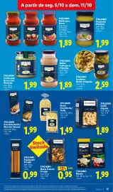 Folheto Lidl semana 41 Página 17: Italiamo molho carbonara/4 queijos €1,89, Italiamo massa orecchiette/trofie €1,49
