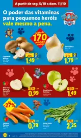 Folheto Lidl semana 41 Página 2: Cenoura Nacional €0,79, Mini Pera Rocha do Oeste DOP €0,99