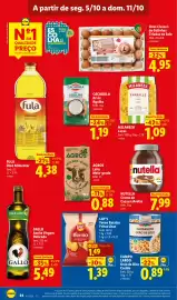 Folheto Lidl semana 41 Página 24: Nutella Creme de Cacau e Avelãs €7,99, Gallo azeite virgem delicado €5,49