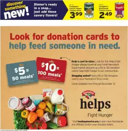 Hannaford flyer week 41 Page 10: Campbell's Smothered Chicken Sauce €2,49, Campbell's lemon pepper chicken soup €3,99