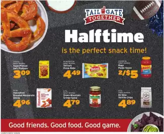 Hannaford flyer week 41 Page 16: Totino's pizza rolls €4,49, SuperPretzel soft pretzels €3,09