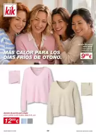 Catálogo KIK Página 4: kik MÁS CALOR PARA LOS DÍAS FRÍOS DE OTOÑO. Jerséis de punto para mujer varios colores, punto