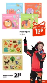 Wibra folder | Speelgoed Pagina 24: Puzzel figuren €1,99, Houten knopjes puzzel €2,99