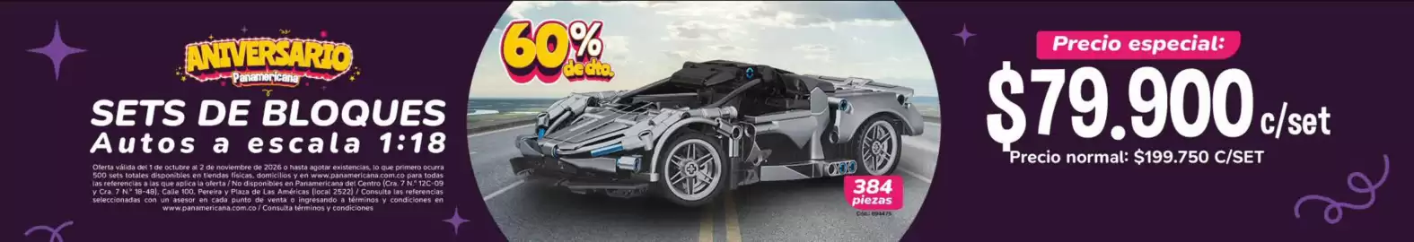 Catálogo Panamericana Página 5: Aniversario - sets de bloques autos a escala 1:18 €79.900,00