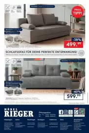 Möbel Rieger Prospekt Seite 16: Schlafsofa €599,99, Schlafsofa €499,99