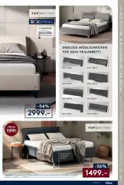Möbel Rieger Prospekt Seite 21: Polsterbett €1.499,00, Boxspringbett €2.999,00