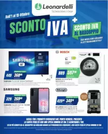 Volantino Leonardelli Pagina 1: Samsung TV LED 55" UE55U7000FUXZT €368,00, Bosch asciugatrice €597,20