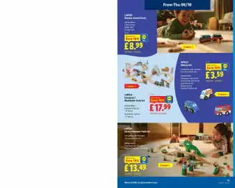 Lidl leaflet week 41 Page 11: Lupilu Farm / Dinosaur Train Set €13,49, Lupilu European / Worldwide Train Set €17,99