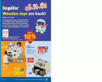 Lidl leaflet week 41 Page 2: Lupilu Play Kitchen €44,99, Lupilu kitchen accessory €13,49
