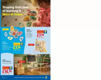 Lidl leaflet week 41 Page 6: Shaping their love of learning is More to Value. 3 years + LUPILU Activity Toy Choose from: Car