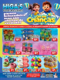 Folheto Higa's Supermercado Página 1: Boneco 2 em 1 €15,99, Pula e molda magic massinha de eva 7 cores e adesivos €15,99