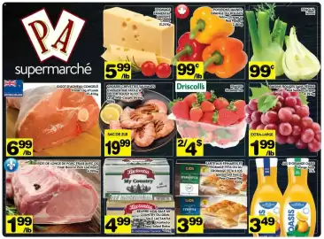 Supermarché PA flyer week 41 Page 1: Red Seedless Grapes €1,99, Large Wild-Caught Shrimp €19,99