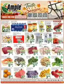 Ample Food Market flyer week 40 Page 1: Beef Outside €7,99, Chicken Leg Quarter €1,99