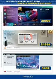 Volantino Euronics settimana 40 Pagina 2: Samsung 75" R85H 4K Smart TV €2.199,00, Samsung 85" U7000F 4K Smart TV €849,00