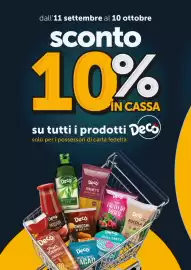 Volantino Deco Superfreddo Pagina 4: dall'11 settembre al 10 ottobre sconto 10% IN CASSA su tutti i prodotti Deco solo per i