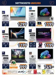 Volantino Unieuro Pagina 13: Asus Vivobook S16 €1.299,00, MSI Modern 16S AI+ €1.199,00