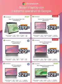 Volantino Unieuro Pagina 16: HP Chromebook 14ANF000NLX €279,90, Lenovo Chromebook €279,90
