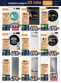 Volantino Unieuro Pagina 25: Candy lavatrice slim €299,90, Samsung lavatrice slim €449,90