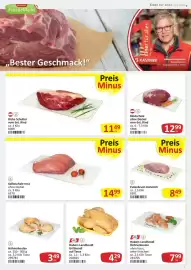 Kastner Flugblatt Seite 3: Hubers Landhendl Hühnerkeulen €7,99, Dicke Schulter vom öst. Rind €11,49