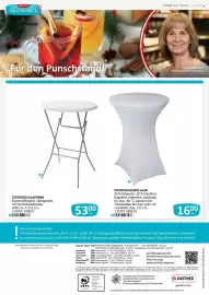 Kastner Flugblatt Seite 12: Stehtisch Klappbar €53,00, STEHTISCHHUSSE weiß €16,00
