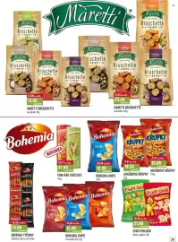 Ratio leták Strana 25: Maretti Bruschetty 70g, vybrané druhy €14,90, BOHEMIA TYČINKY ďábelské, kmín se solí €15,90