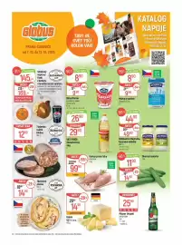 Globus leták týden 41 Strana 1: Kuřecí prsní řízky €99,90, Okurka hadovka €14,90