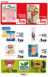 Volantino Coop Radenza Pagina 9: Salmone Norvegese Affumicato MEDIMAR €6,99, Petto di Pollo/Tacchino AEQUILIBRIUM €1,99